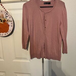 New York & Company Women's Pink Cardigan Sweater